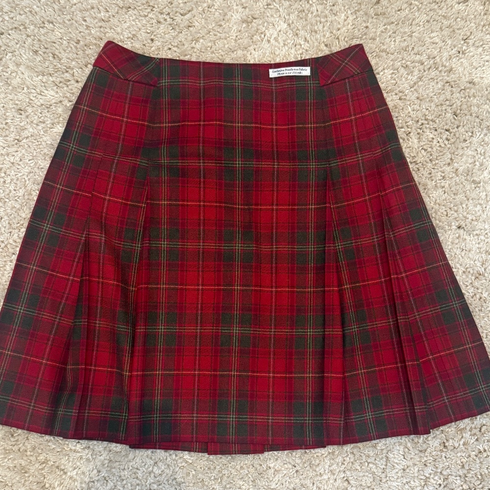 Pendleton Wool Plaid  Pleated  Skirt Petite Size 12